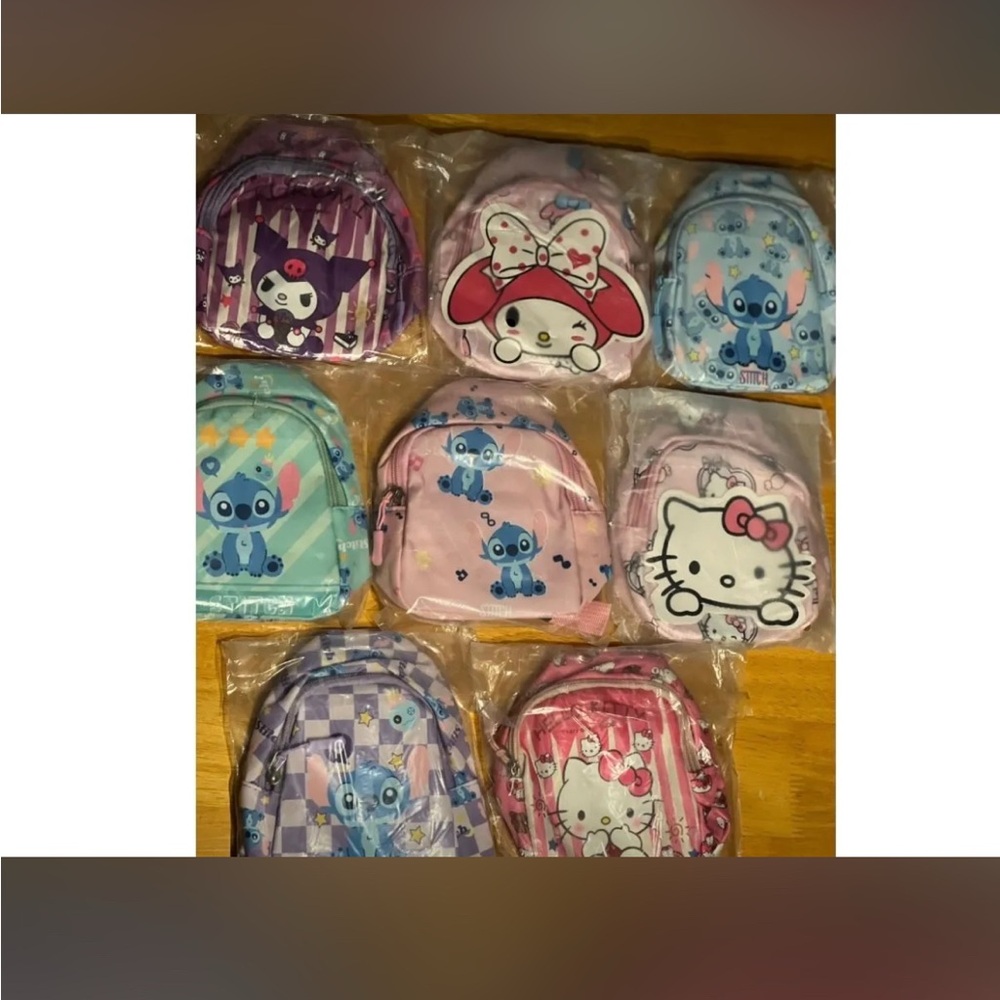 Cute Kids Character Mini Backpacks (3-6 years), Hello Kitty & Lilo & Stitch, 1x